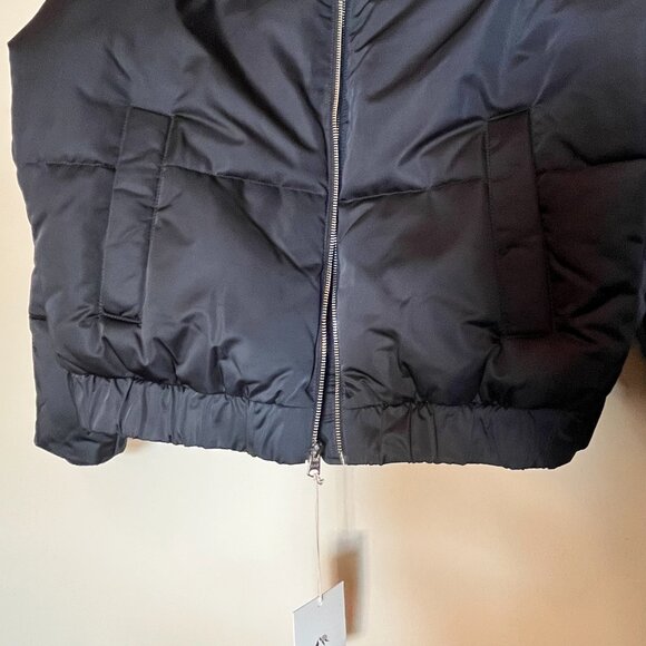 Abercrombie & Fitch Faux Fur Collar Mini Ultra Puffer Black Women's Medium - Picture 7 of 16